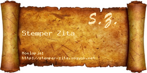 Stemper Zita névjegykártya