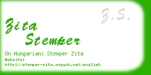 zita stemper business card